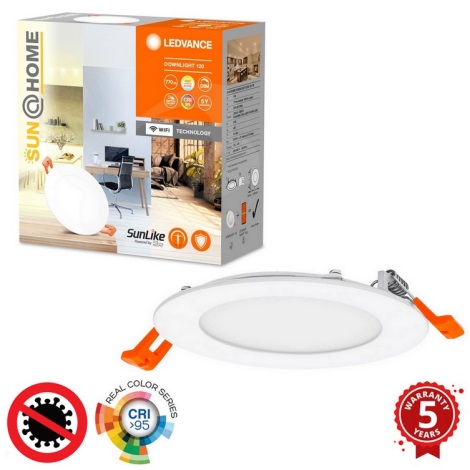 Ledvance - Dimbare LED Inbouw Lamp SUN@HOME LED/8W/230V 2200-5000K CRI 95 Wi-Fi