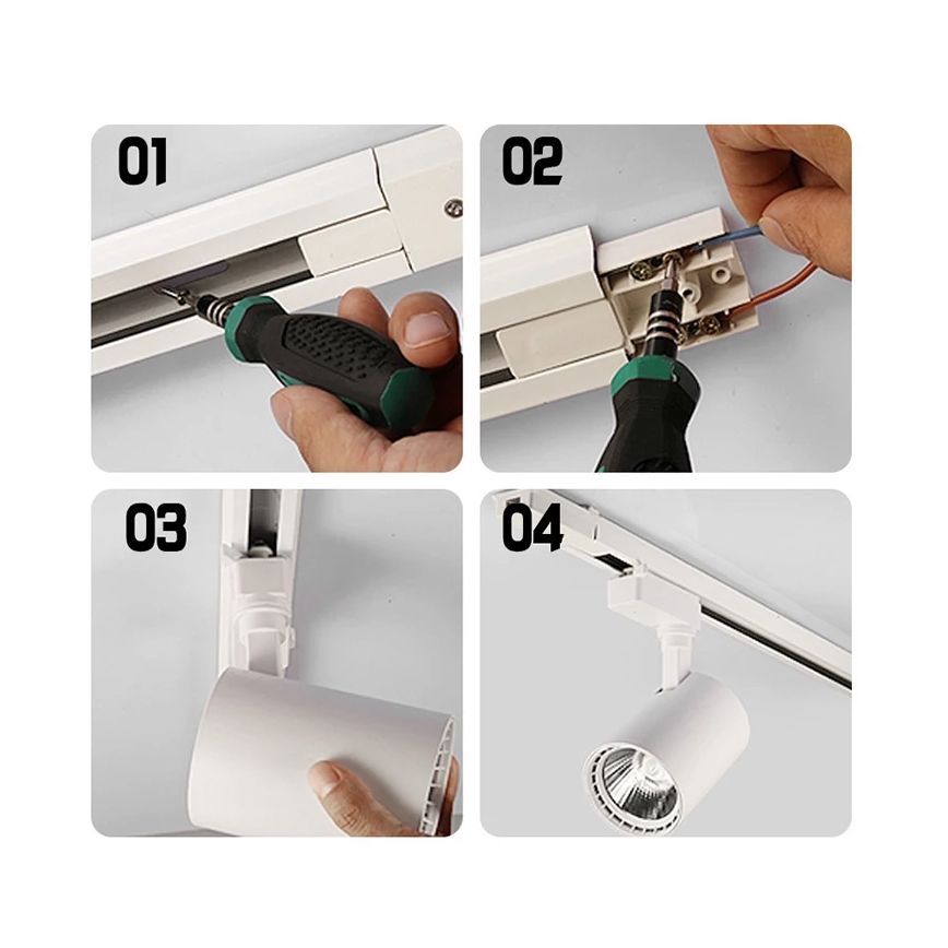 1-fase railsysteem, 1 m, wit