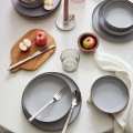 12-delige serviesset, grijs porselein