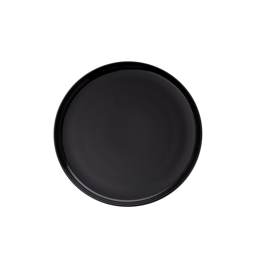 12-delige serviesset, zwart/porselein