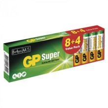 12 stuks Alkaline batterijen AA GP SUPER 1,5V