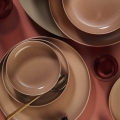 16-delige serviesset bruin/beige porselein