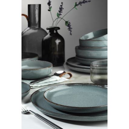 16-delige serviesset, grijs porselein