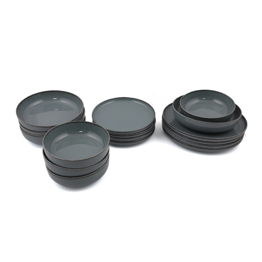 16-delige serviesset, grijs porselein