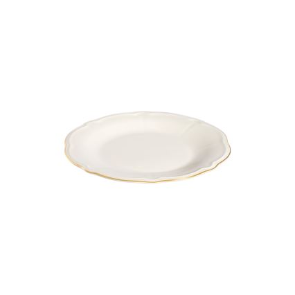 18-delig porseleinen servies, wit met gouden accenten
