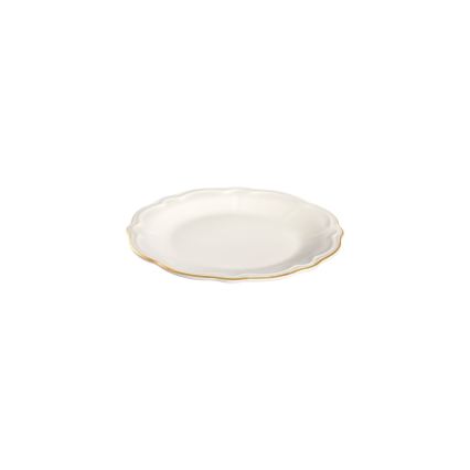 18-delig porseleinen servies, wit met gouden accenten