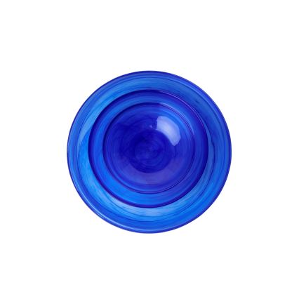 18-delig servies, blauw/glas