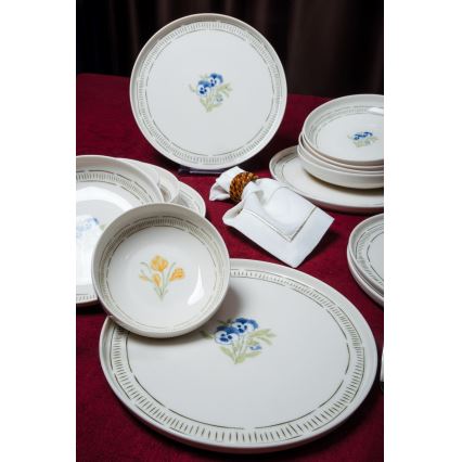 18-delig servies wit/veelkleurig/porselein