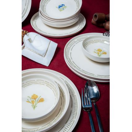 18-delig servies wit/veelkleurig/porselein