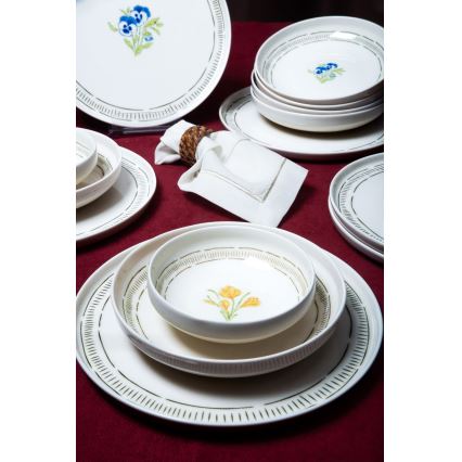 18-delig servies wit/veelkleurig/porselein