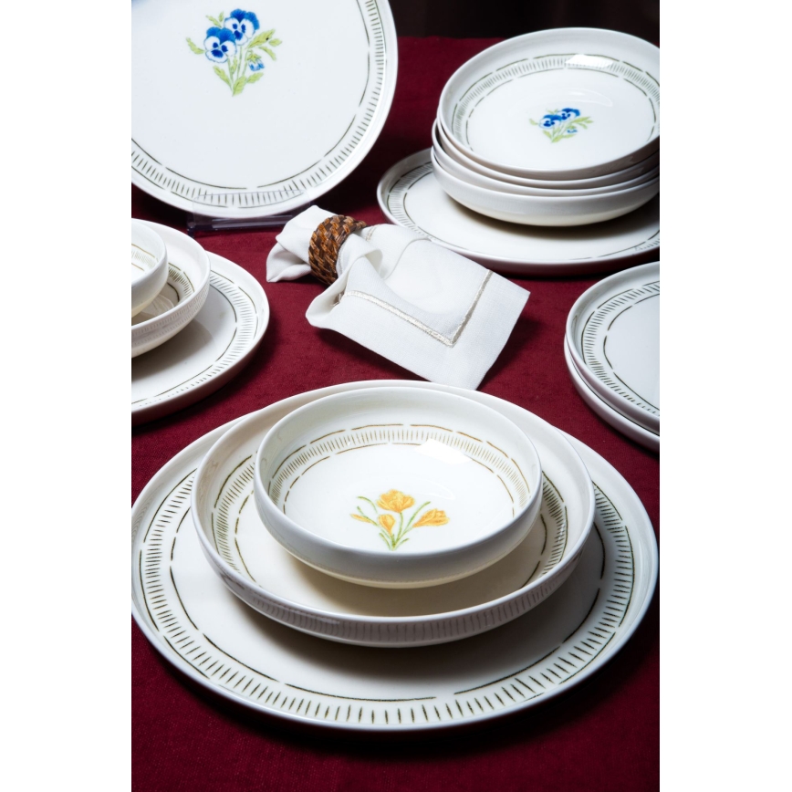 18-delig servies wit/veelkleurig/porselein