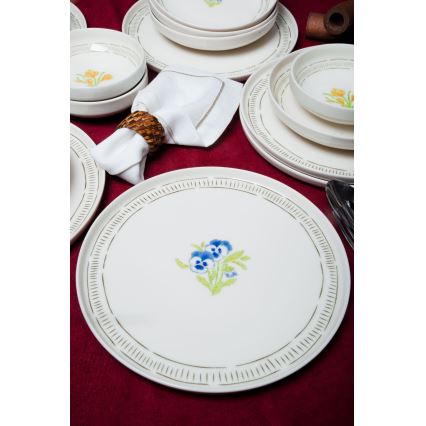 18-delig servies wit/veelkleurig/porselein