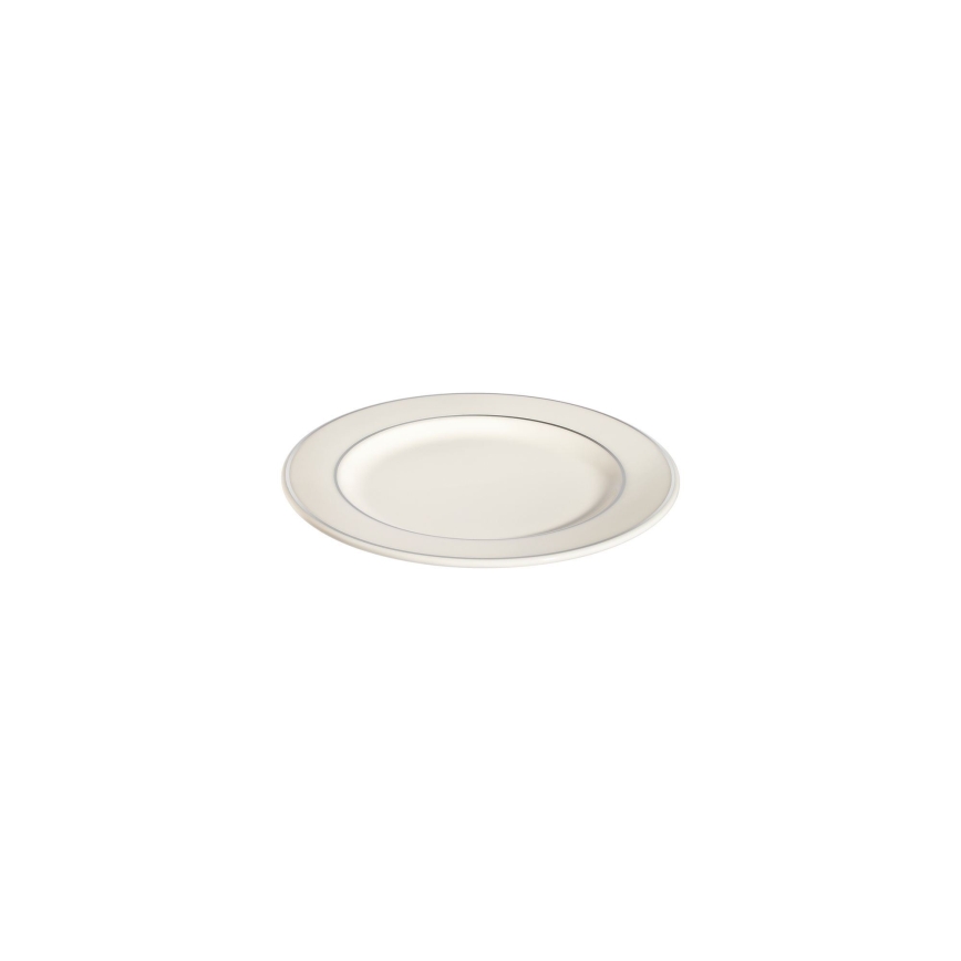 18-delig serviesset crème/zilver/porselein