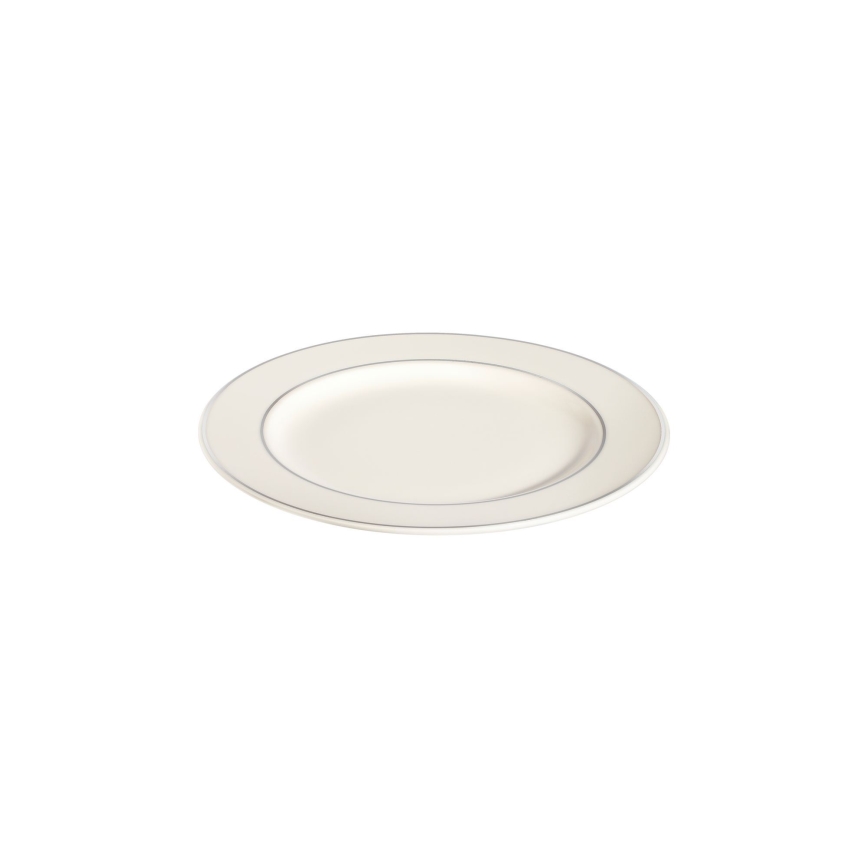 18-delig serviesset crème/zilver/porselein