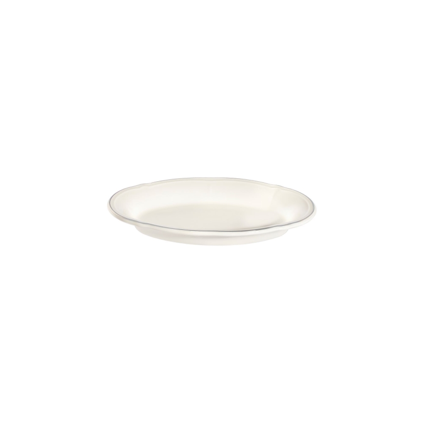 18-delige eettafelset, crème/zilver, porselein