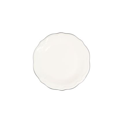 18-delige eettafelset, crème/zilver, porselein