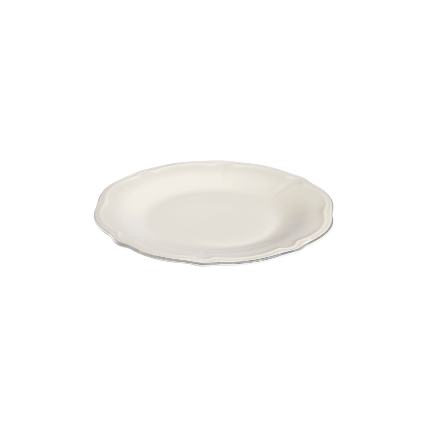 18-delige eettafelset, crème/zilver, porselein
