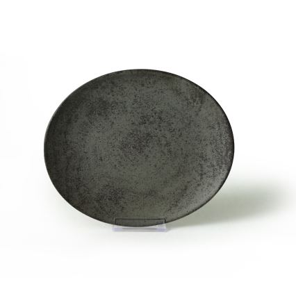 18-delige serviesset antraciet/groen/steengoed