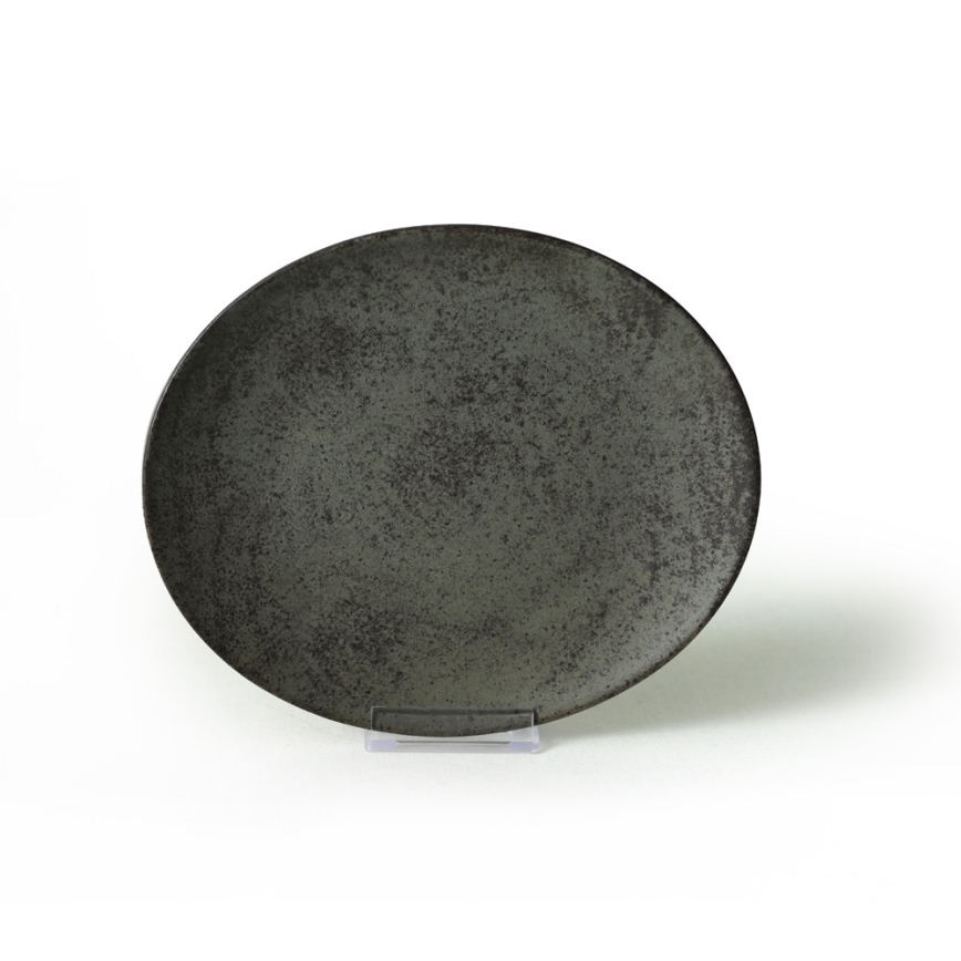 18-delige serviesset antraciet/groen/steengoed