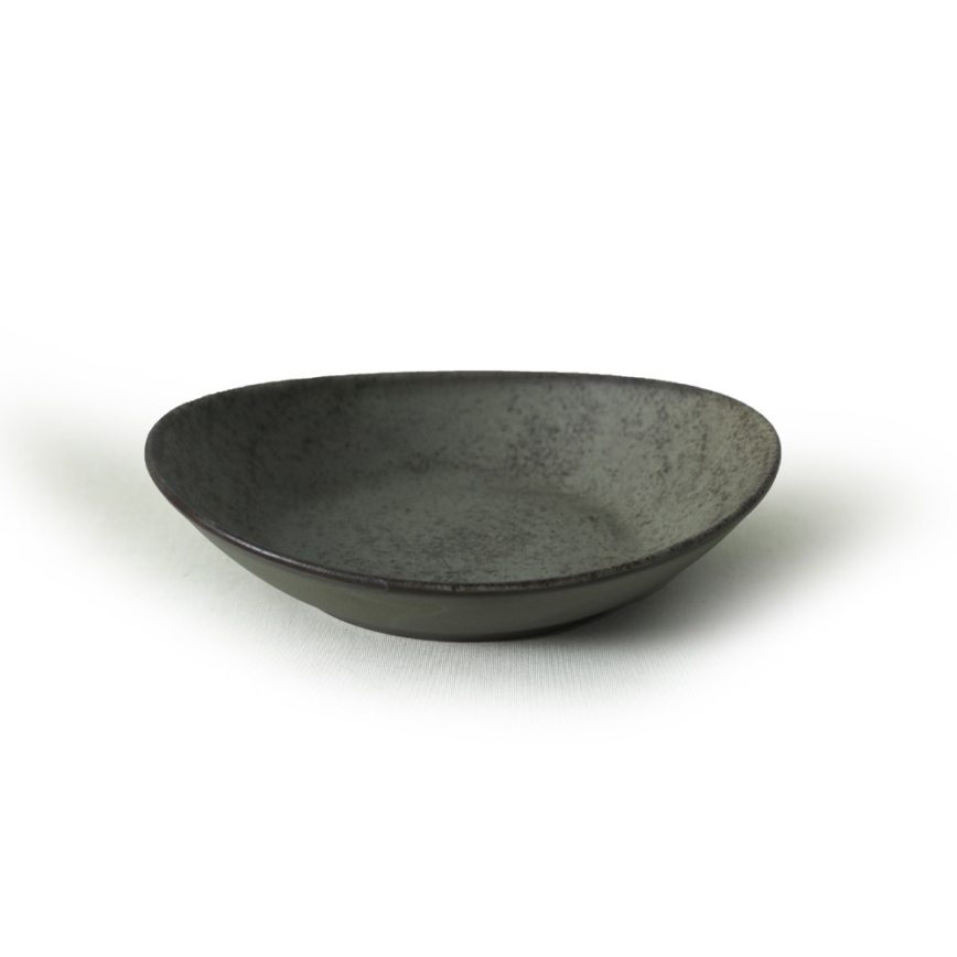 18-delige serviesset antraciet/groen/steengoed