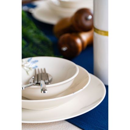 18-delige serviesset van porselein, wit/blauw/groen