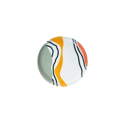 18-delige serviesset veelkleurig/porselein