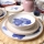 18-delige serviesset wit/blauw/beige/keramiek