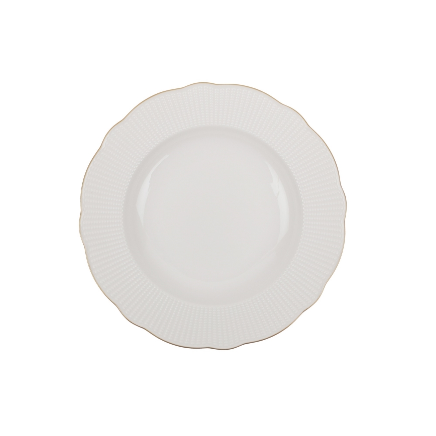 18-delige serviesset, wit/goud, porselein