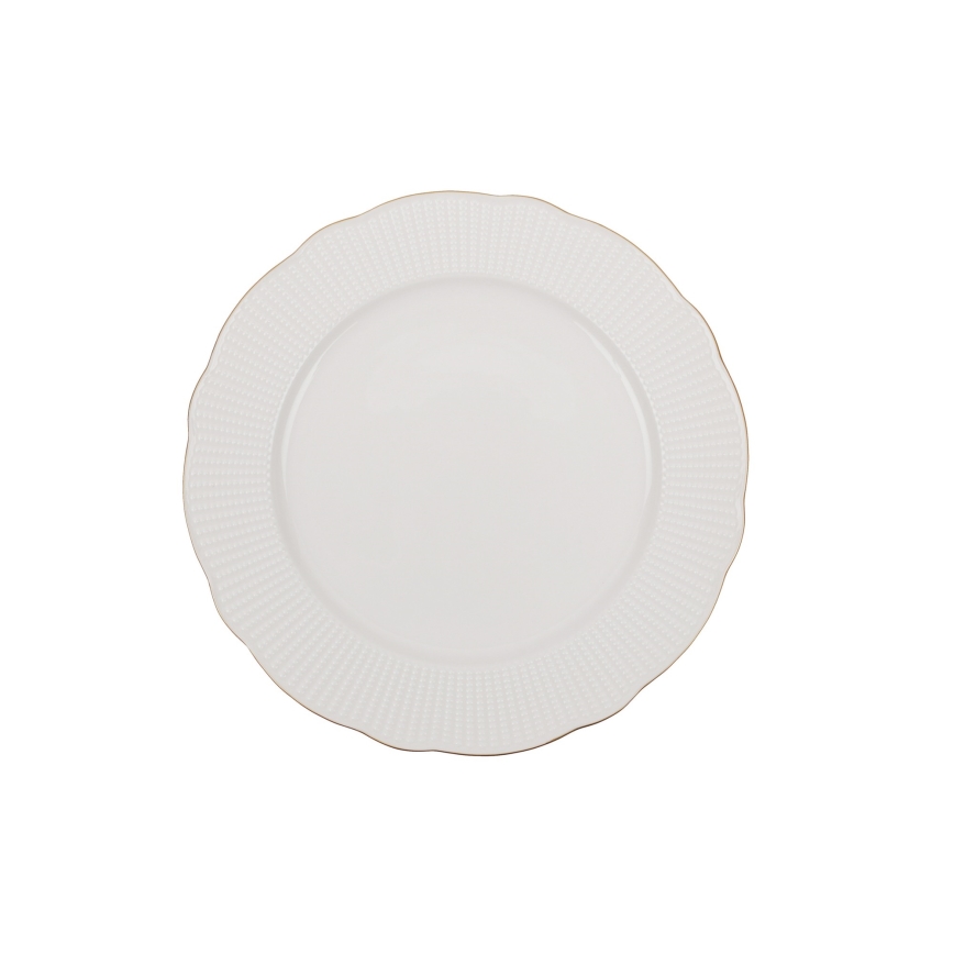 18-delige serviesset, wit/goud, porselein