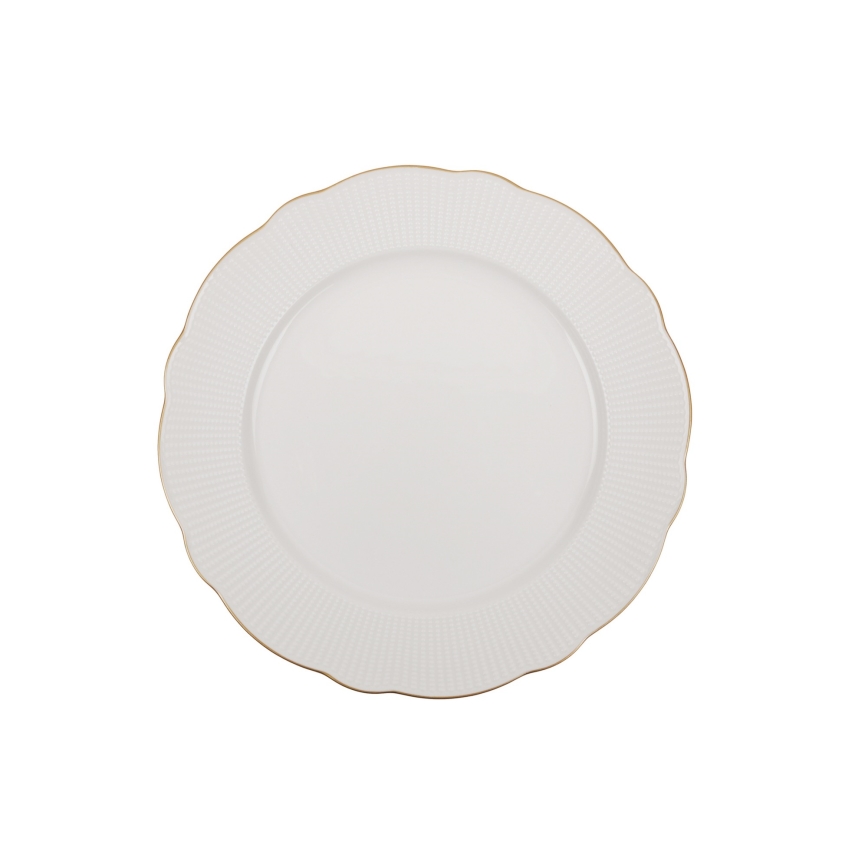 18-delige serviesset, wit/goud, porselein
