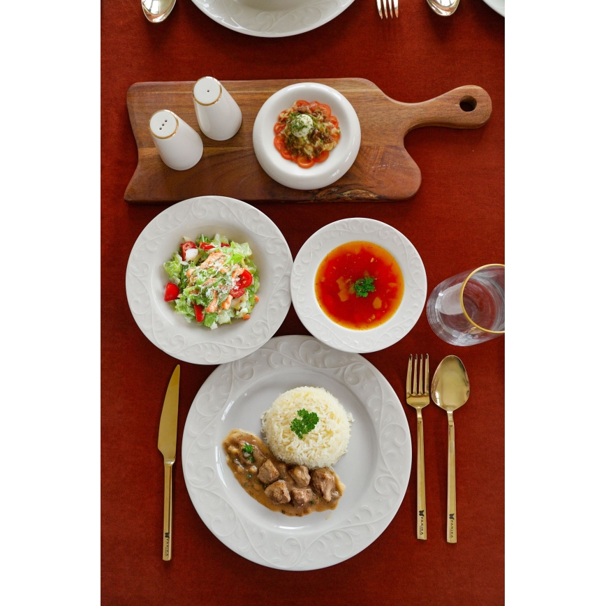 18-delige serviesset, wit porselein