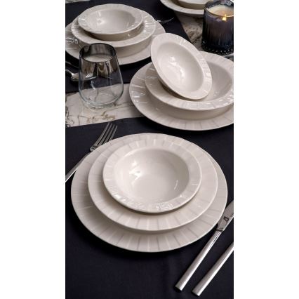 18-delige serviesset, wit porselein