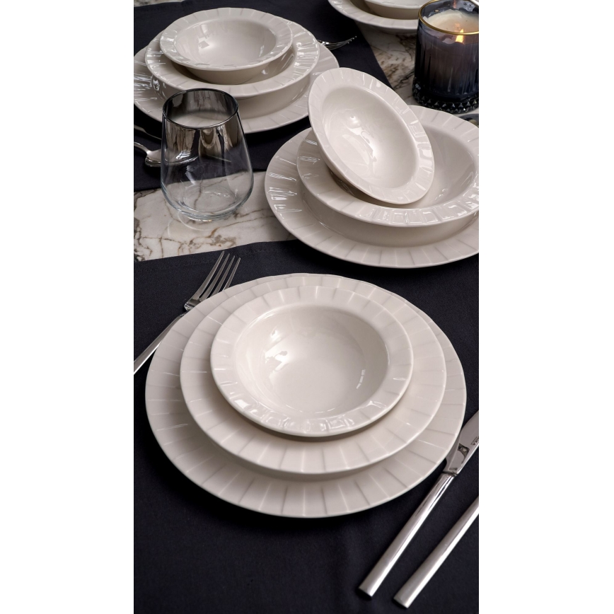 18-delige serviesset, wit porselein