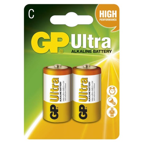 2 st. Alkaline batterij C GP ULTRA 1,5V