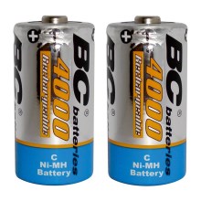2 st. Oplaadbare batterijen NiMH C 4000 mAh 1,2V