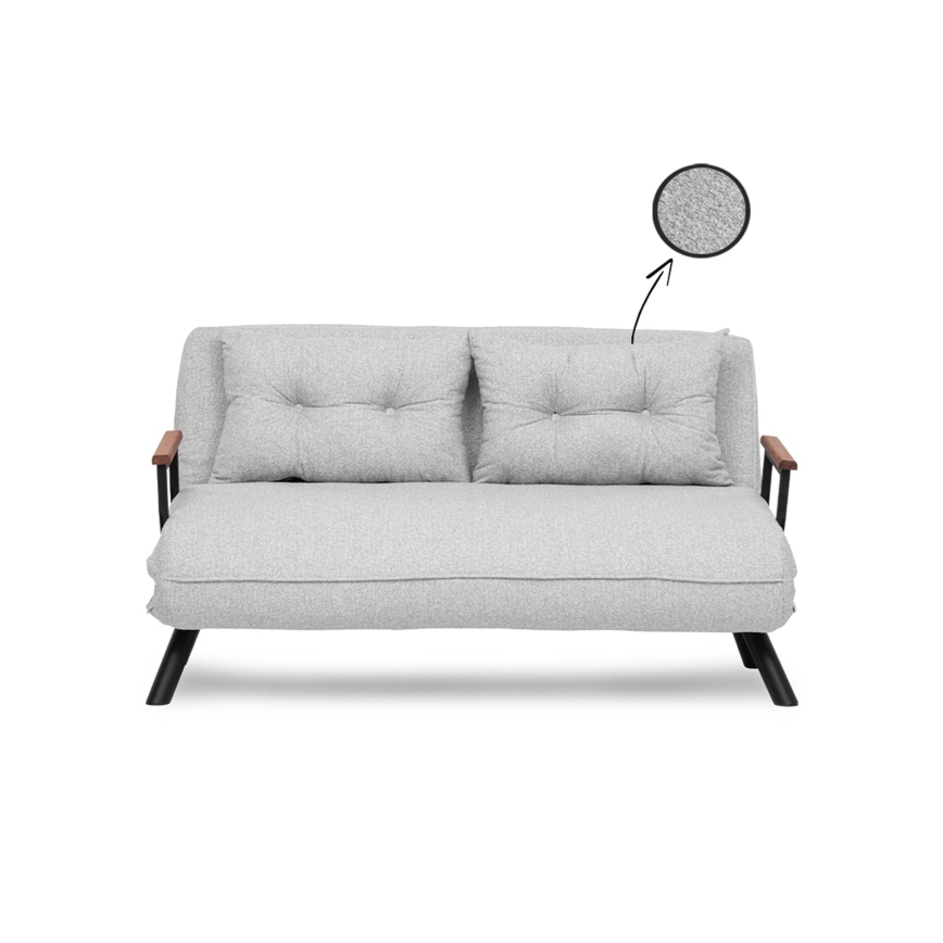 2-zits slaapbank QIRA, grijs