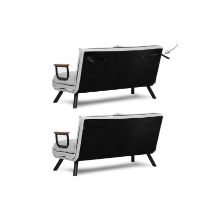 2-zits slaapbank QIRA, grijs