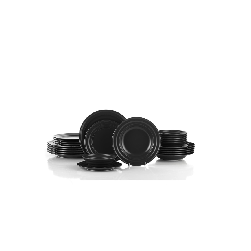 24-delig eetservies zwart/porselein