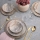 24-delig eettafelservies, beige/grijs, keramiek