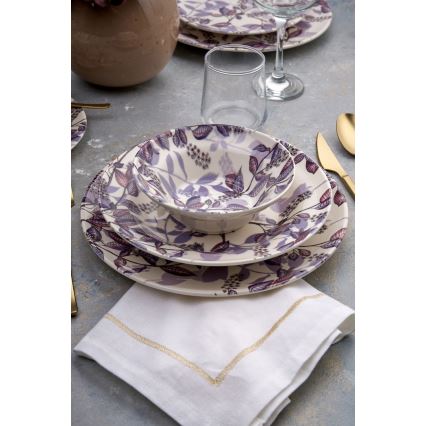 24-delig servies, paars, keramiek
