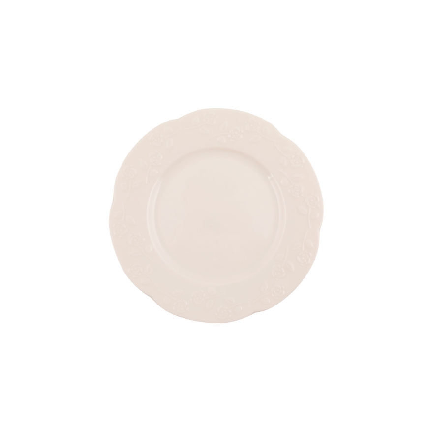 24-delig servies van crèmekleurig porselein