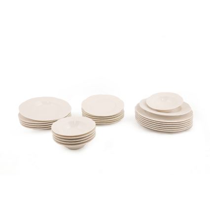 24-delig servies van crèmekleurig porselein