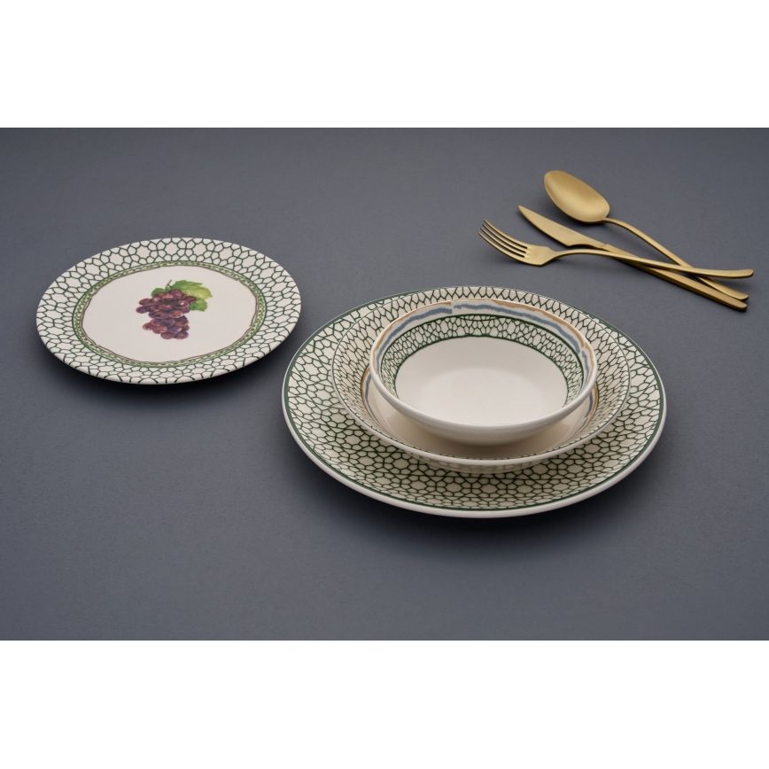 24-delig servies, veelkleurig/keramiek