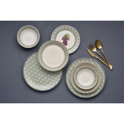 24-delig servies, veelkleurig/keramiek