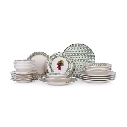 24-delig servies, veelkleurig/keramiek