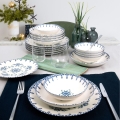 24-delig servies wit/blauw/porselein