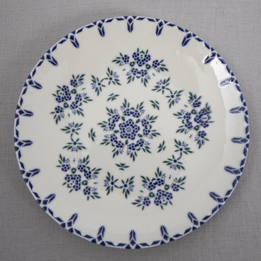 24-delig servies wit/blauw/porselein