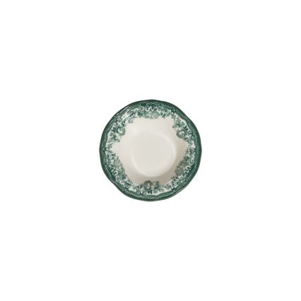 24-delig servies, wit/groen, porselein