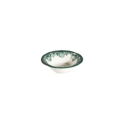 24-delig servies, wit/groen, porselein