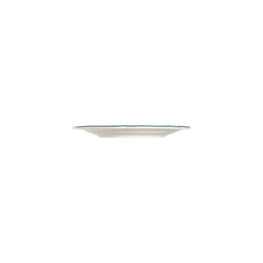 24-delig servies, wit/groen, porselein